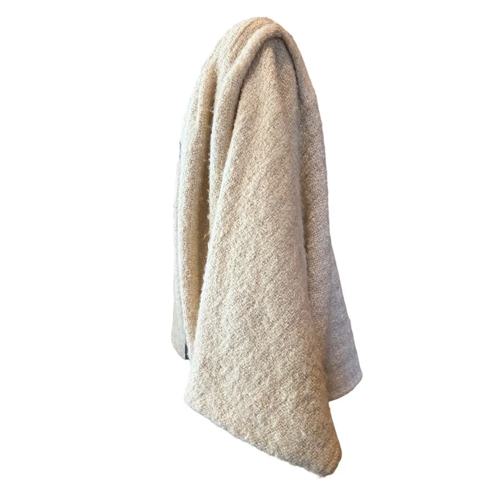 VTG The Scotch House Cream Wool Blend Dolman Cape Coat Open Front Heritage - Picture 2 of 9